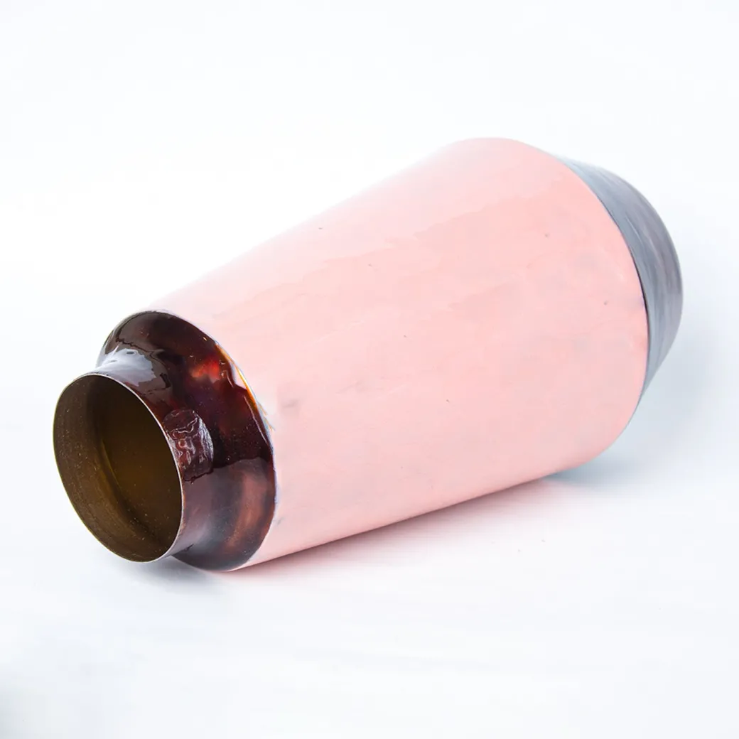 VON CASA Pink Bud Shape Vase (Pink Enamel)
