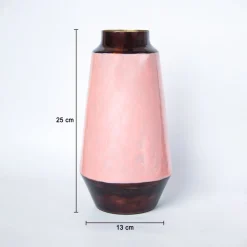 VON CASA Pink Bud Shape Vase (Pink Enamel)