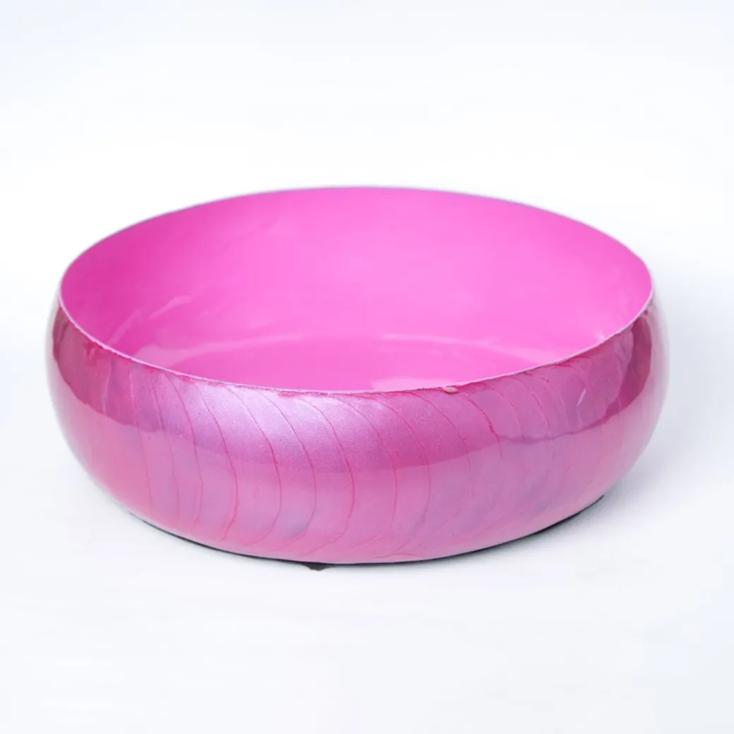 VON CASA Pink Decorative Bowl (Peach Enamel)
