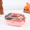 VON CASA Pink Plastic Lunch Box with Spoon