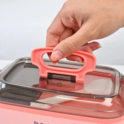 VON CASA Pink Plastic Lunch Box with Spoon
