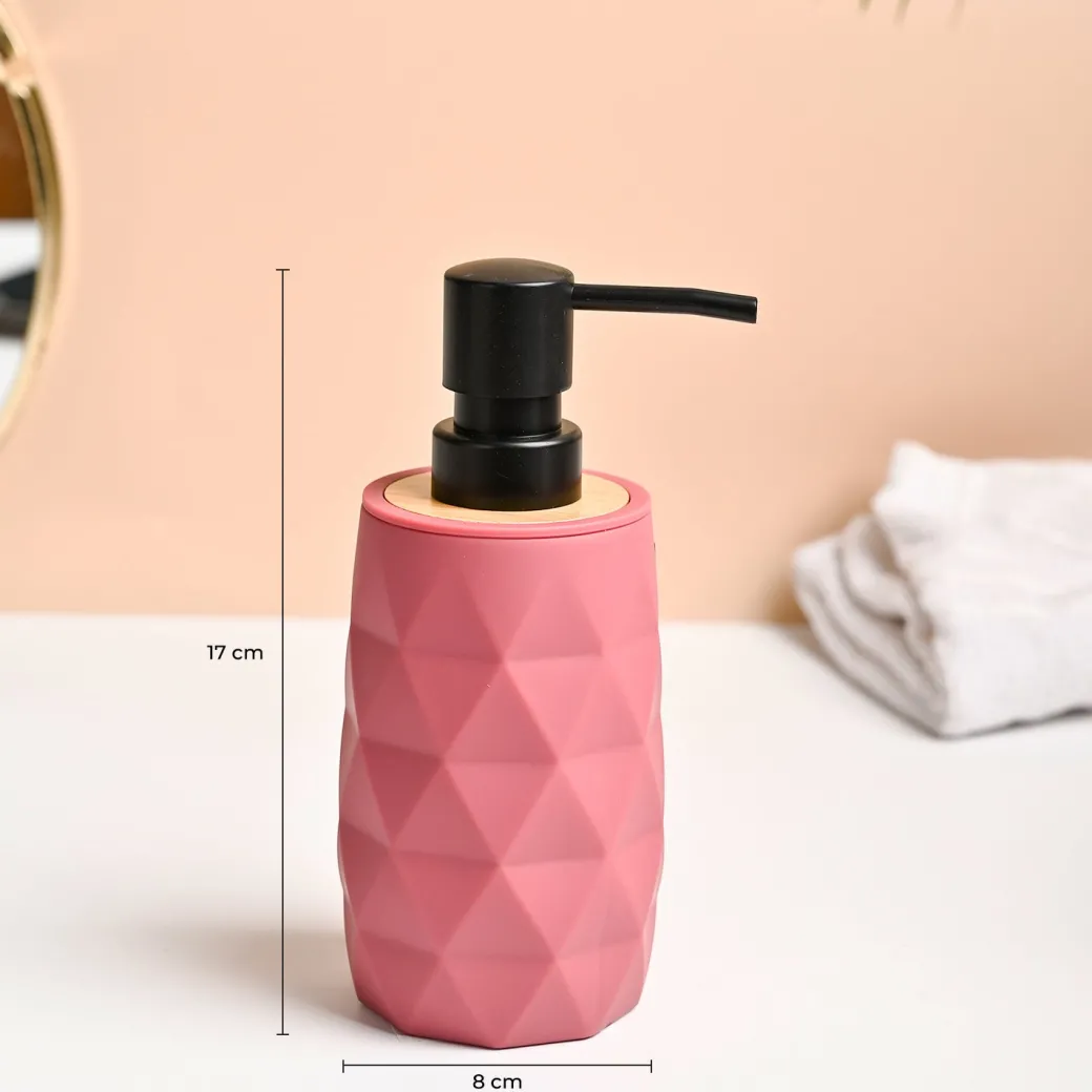VON CASA Pink Plastic Soap Dispenser - 250ml