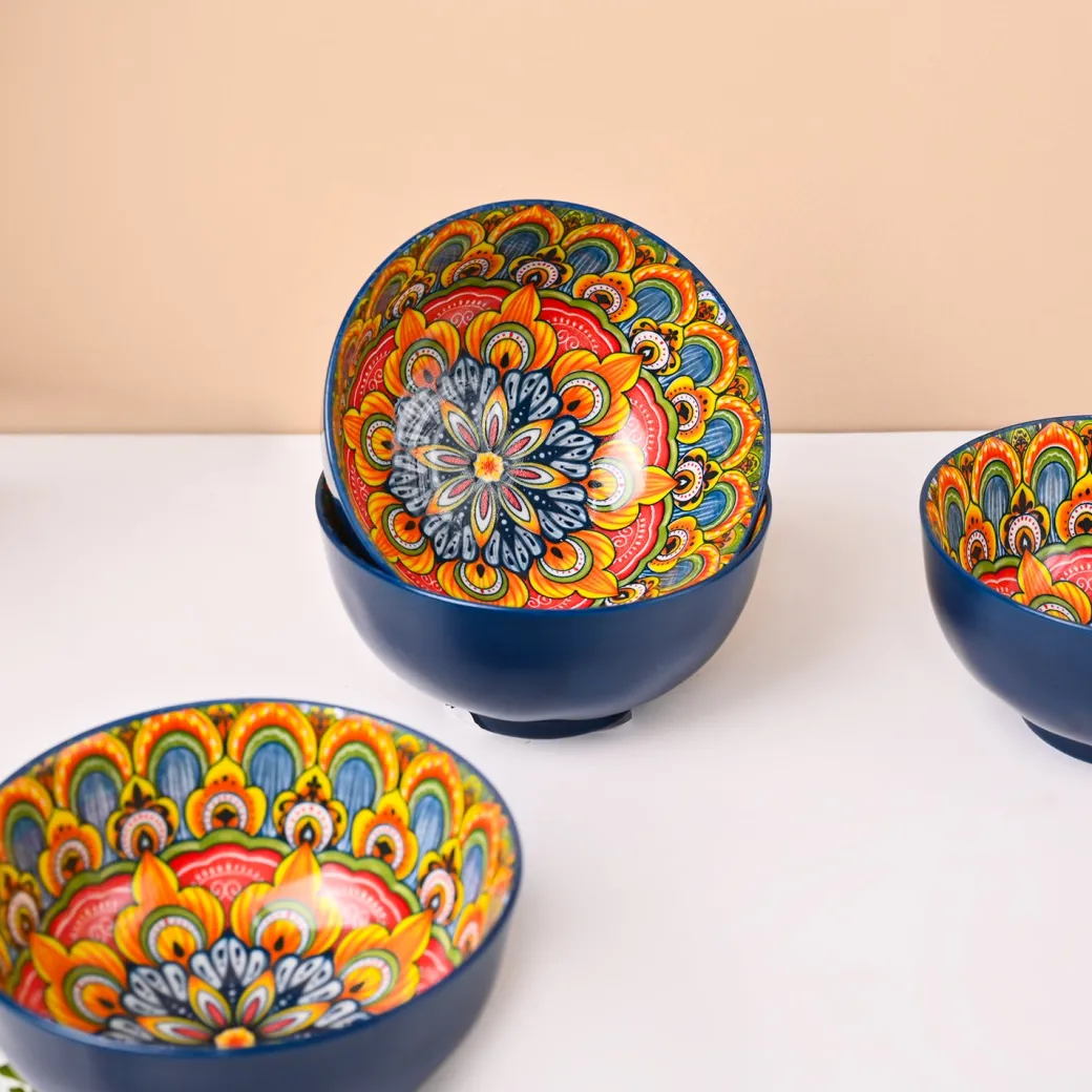 VON CASA Purple Ceramic Bowl Set Of 4