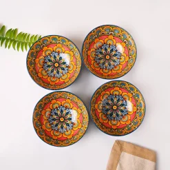 VON CASA Purple Ceramic Bowl Set Of 4
