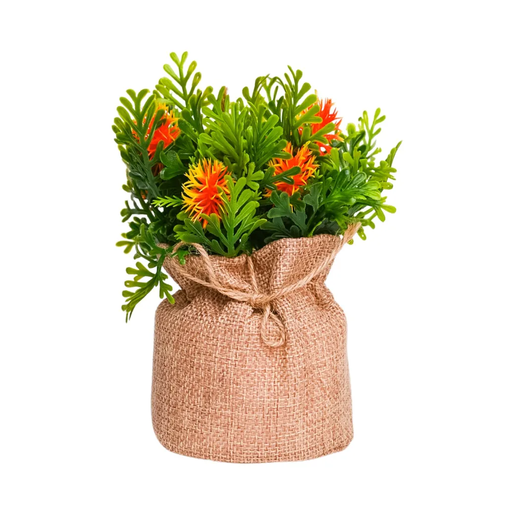 VON CASA Red Artificial Potted Plant - Knitted