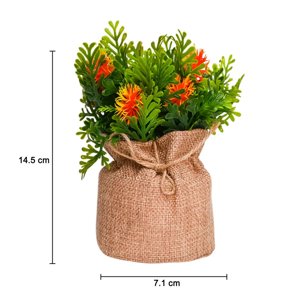 VON CASA Red Artificial Potted Plant - Knitted