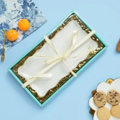 VON CASA Scalloped Ceramic Rectangular Dish
