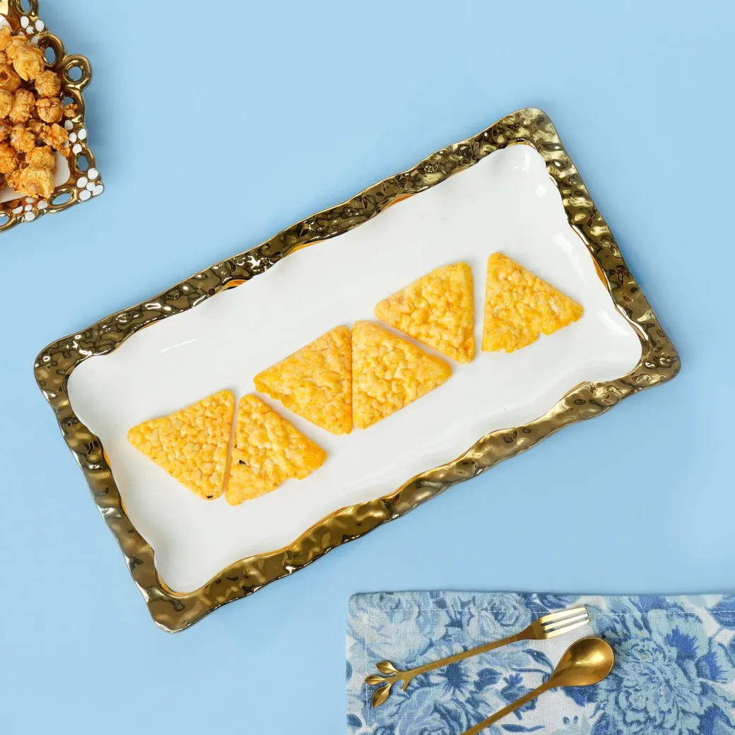 VON CASA Scalloped Ceramic Rectangular Dish