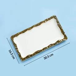 VON CASA Scalloped Ceramic Rectangular Dish