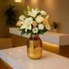 VON CASA Shiny Gold Vase – Gourd Shape (Shiny & Hammered Pattern)