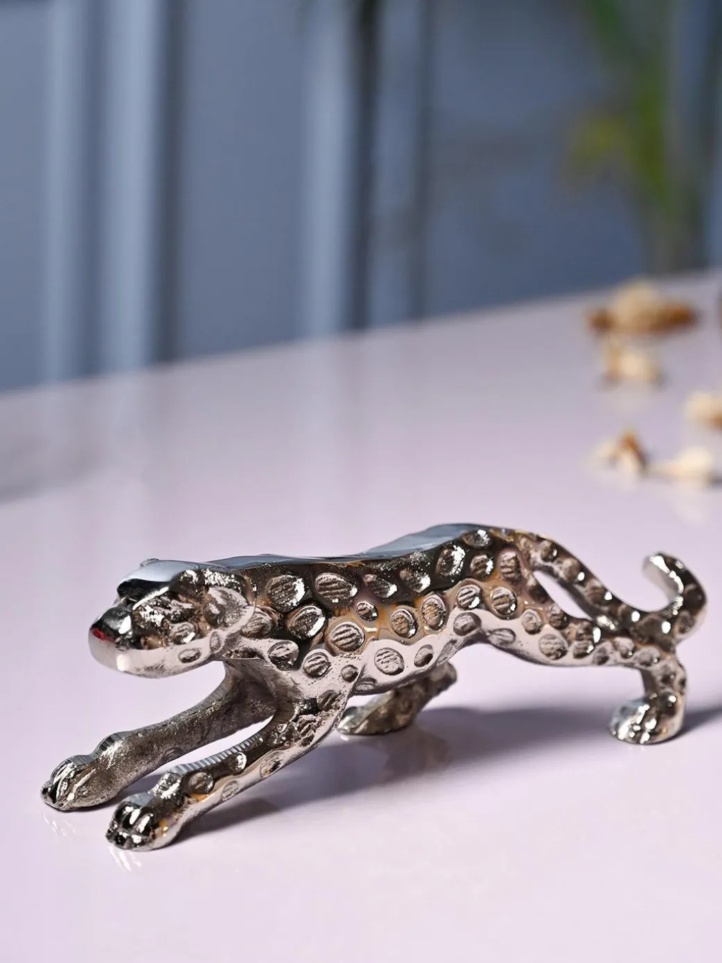VON CASA Silver Leopard Decor Object