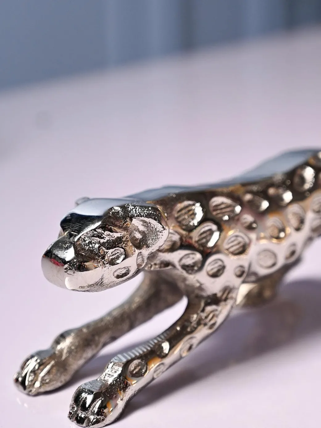VON CASA Silver Leopard Decor Object
