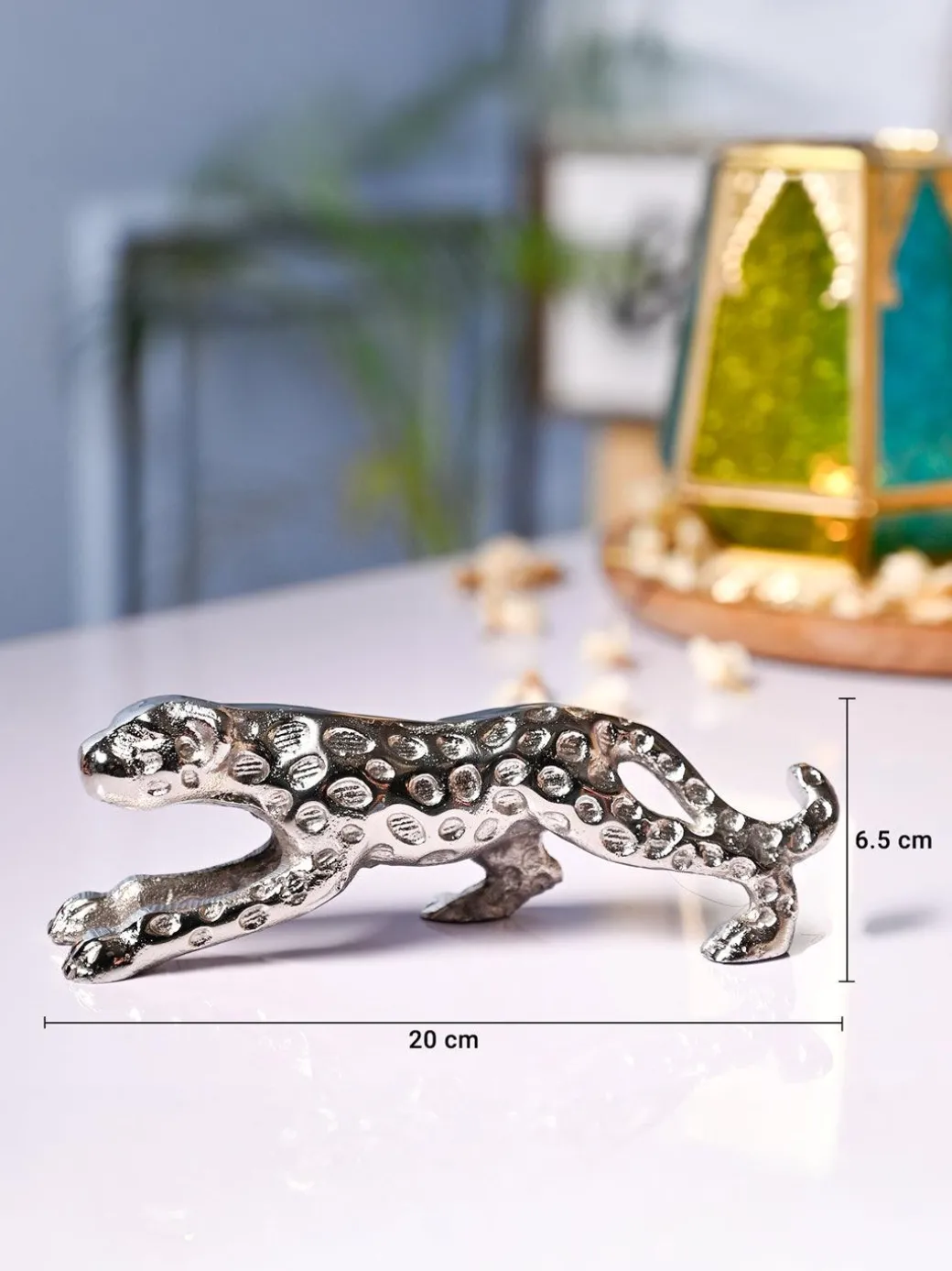 VON CASA Silver Leopard Decor Object