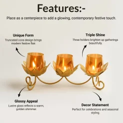 VON CASA Three Votive T-Light Holder – Modern Elegance