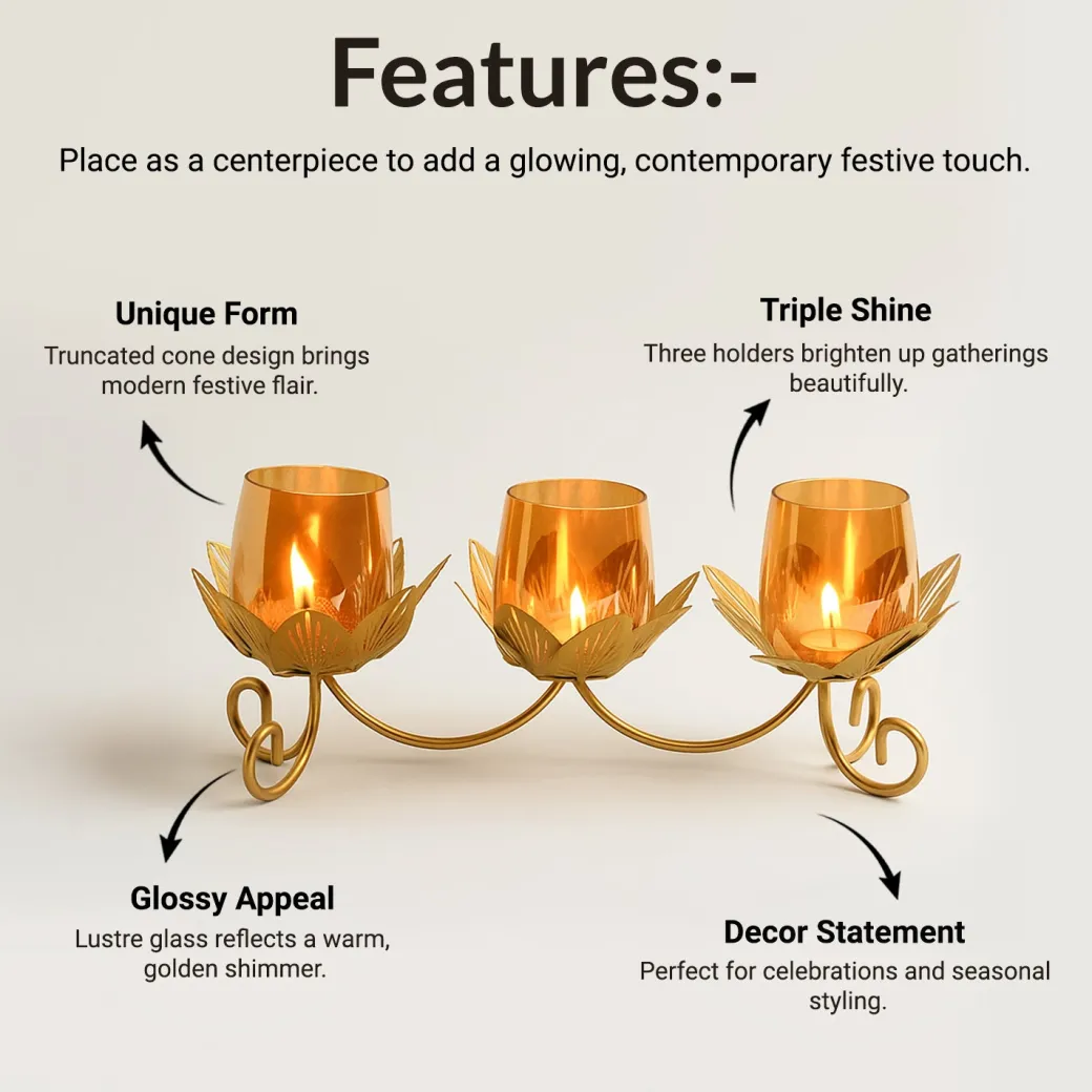 VON CASA Three Votive T-Light Holder – Modern Elegance