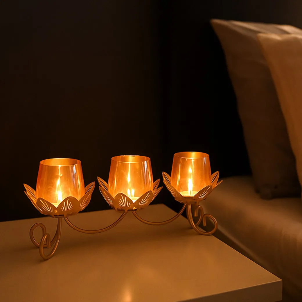 VON CASA Three Votive T-Light Holder – Modern Elegance