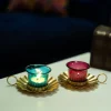 VON CASA T-Light Holder Set Of 2 - Red & Gold
