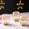 VON CASA Transparent Round Shape T-Light Holder - Set of 3
