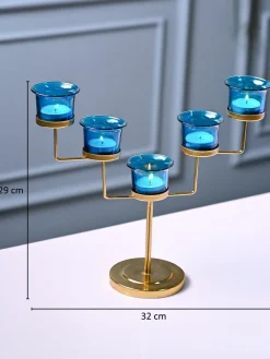 VON CASA Turquoise 5 Votive T- Light Holder