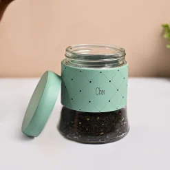 VON CASA Turquoise Argyle Chai & Cheeni Jar Set