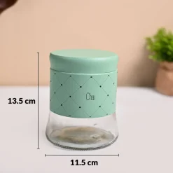 VON CASA Turquoise Argyle Chai & Cheeni Jar Set