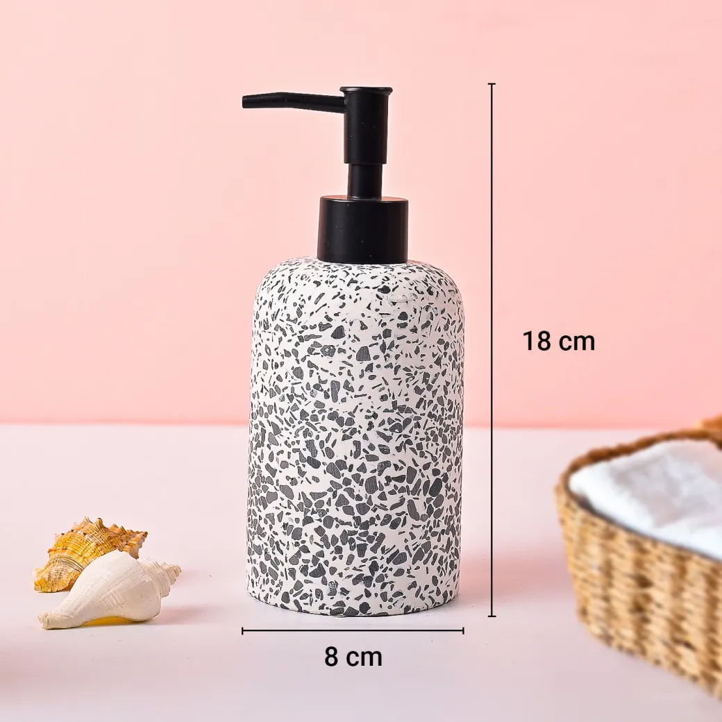 VON CASA White & Black Polyresin Soap Dispenser