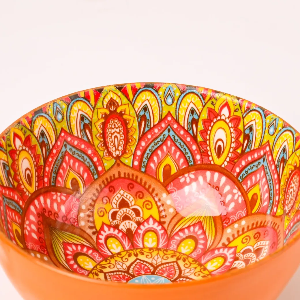 VON CASA Yellow Ceramic Bowl Set Of 4