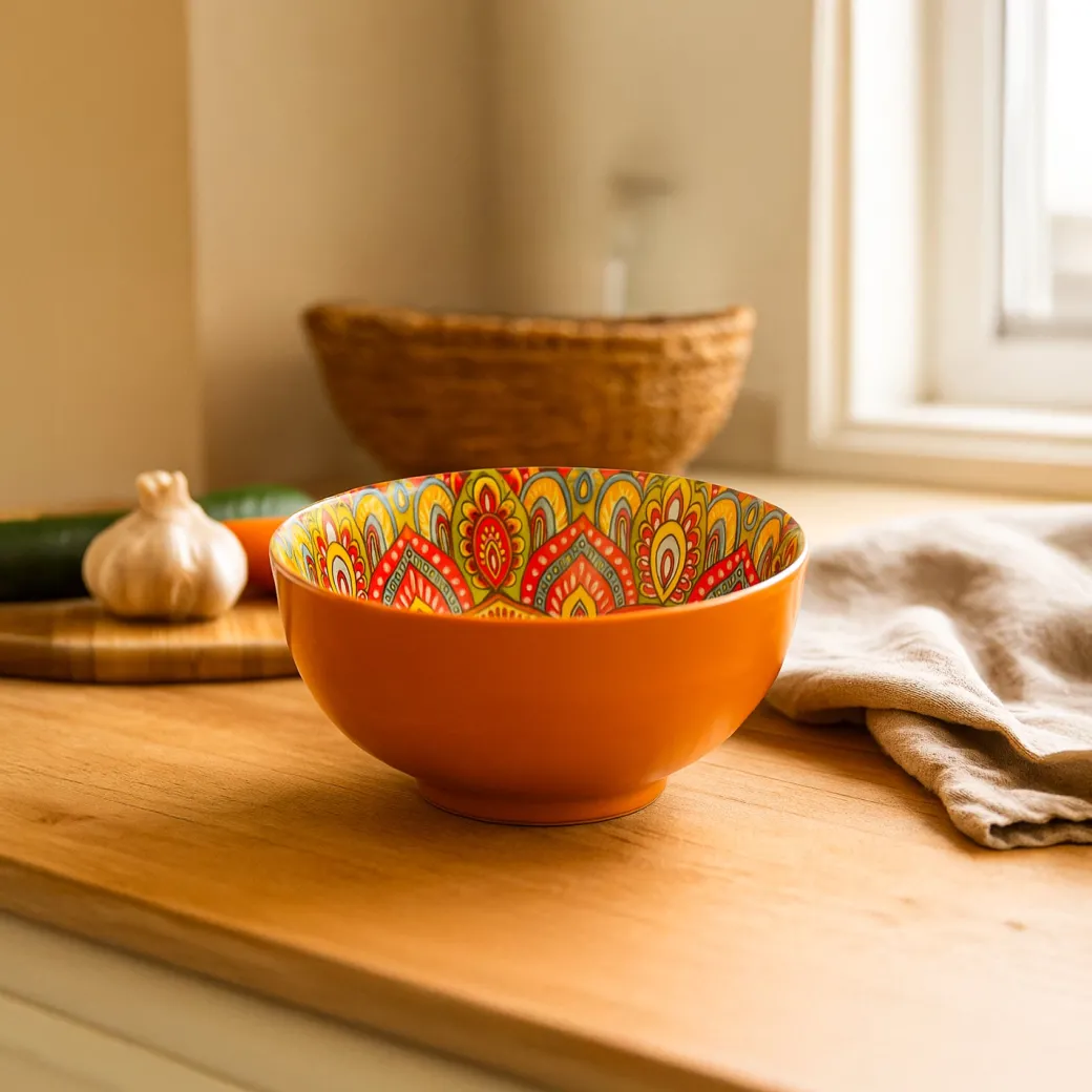 VON CASA Yellow Ceramic Bowl Set Of 4