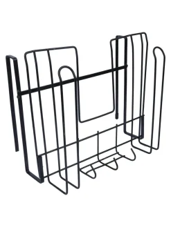 Wall Mount Pot Lid Organizer, Steel Storage Rack