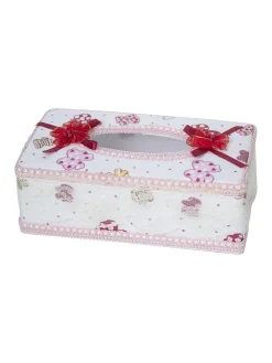 White & Pink Tissue Box - 22.4 X 12.4 X 8.3Cm