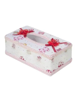 White & Pink Tissue Box - 22.4 X 12.4 X 8.3Cm
