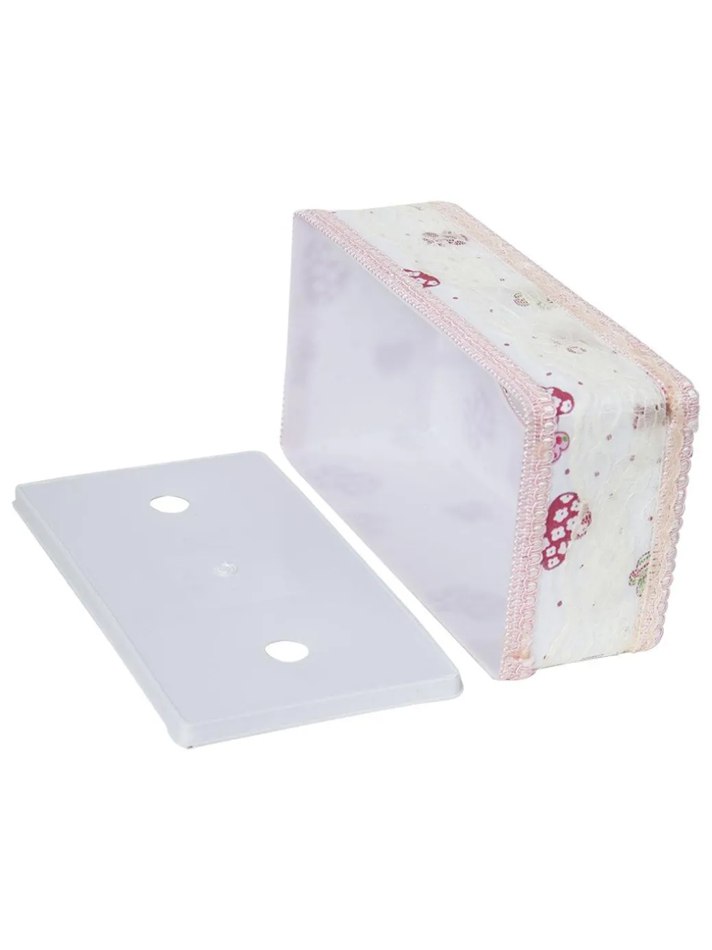 White & Pink Tissue Box - 22.4 X 12.4 X 8.3Cm