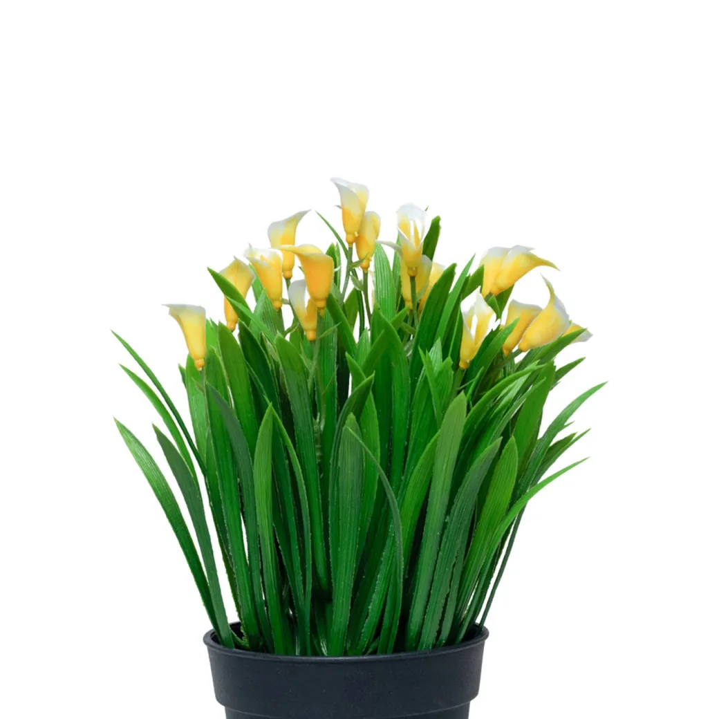 White Artificial Flower With Pot