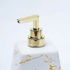 White Ceramic Soap Dispenser - Stone Finish, Bath Accessories