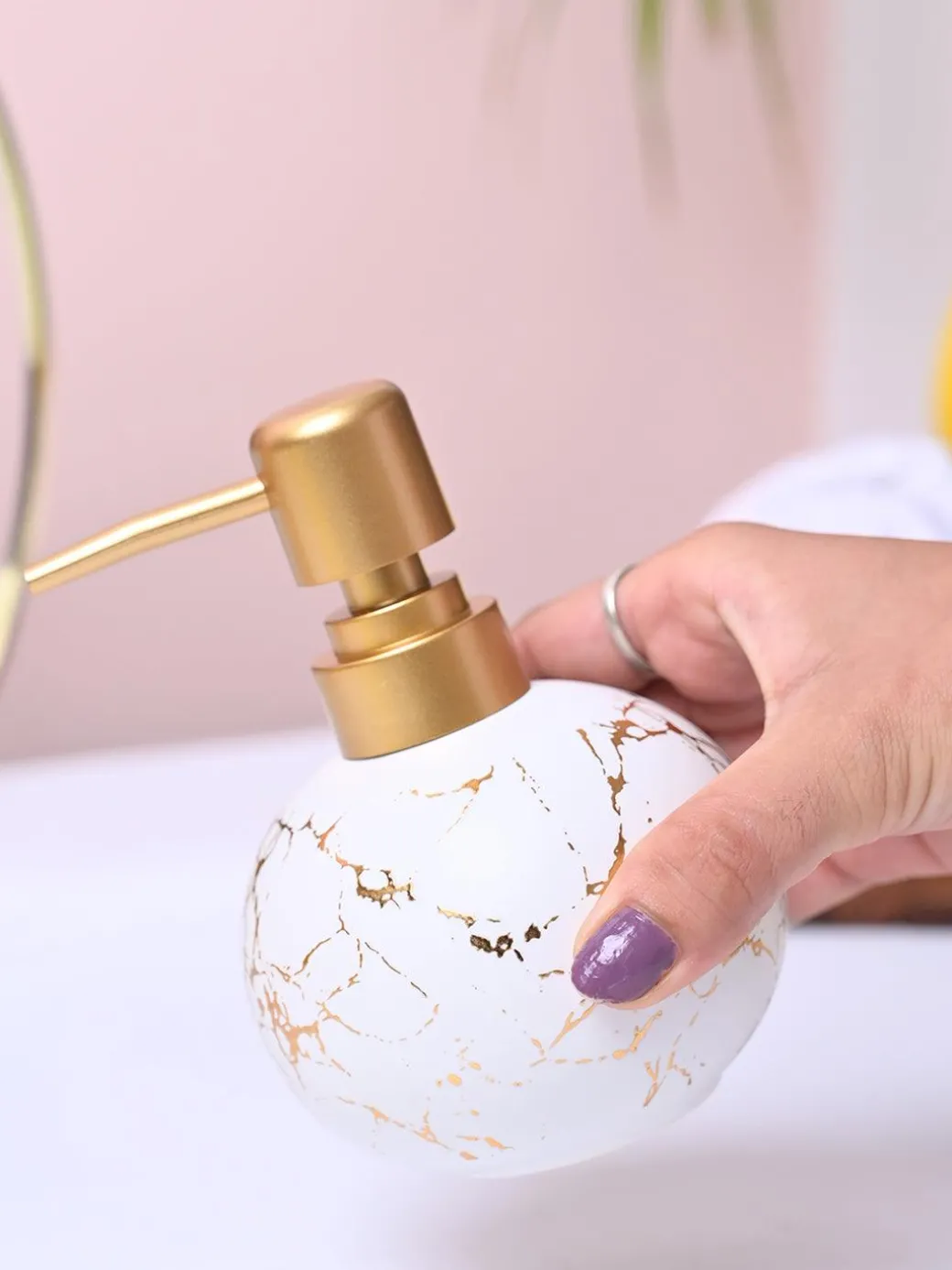 White Ceramic Soap Dispenser