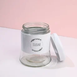 White Coffee, Tea & Sugar Jar Set Of 3, Each 600mL