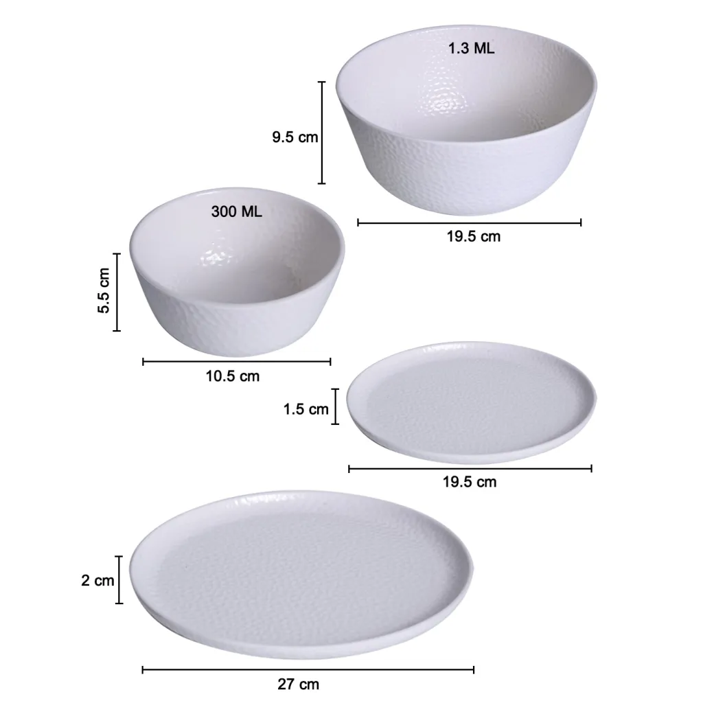 White Dinner Sets - 20 Pcs