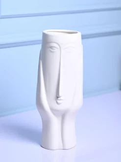 White Glossy Ceramic Vase - Artistic Elegance