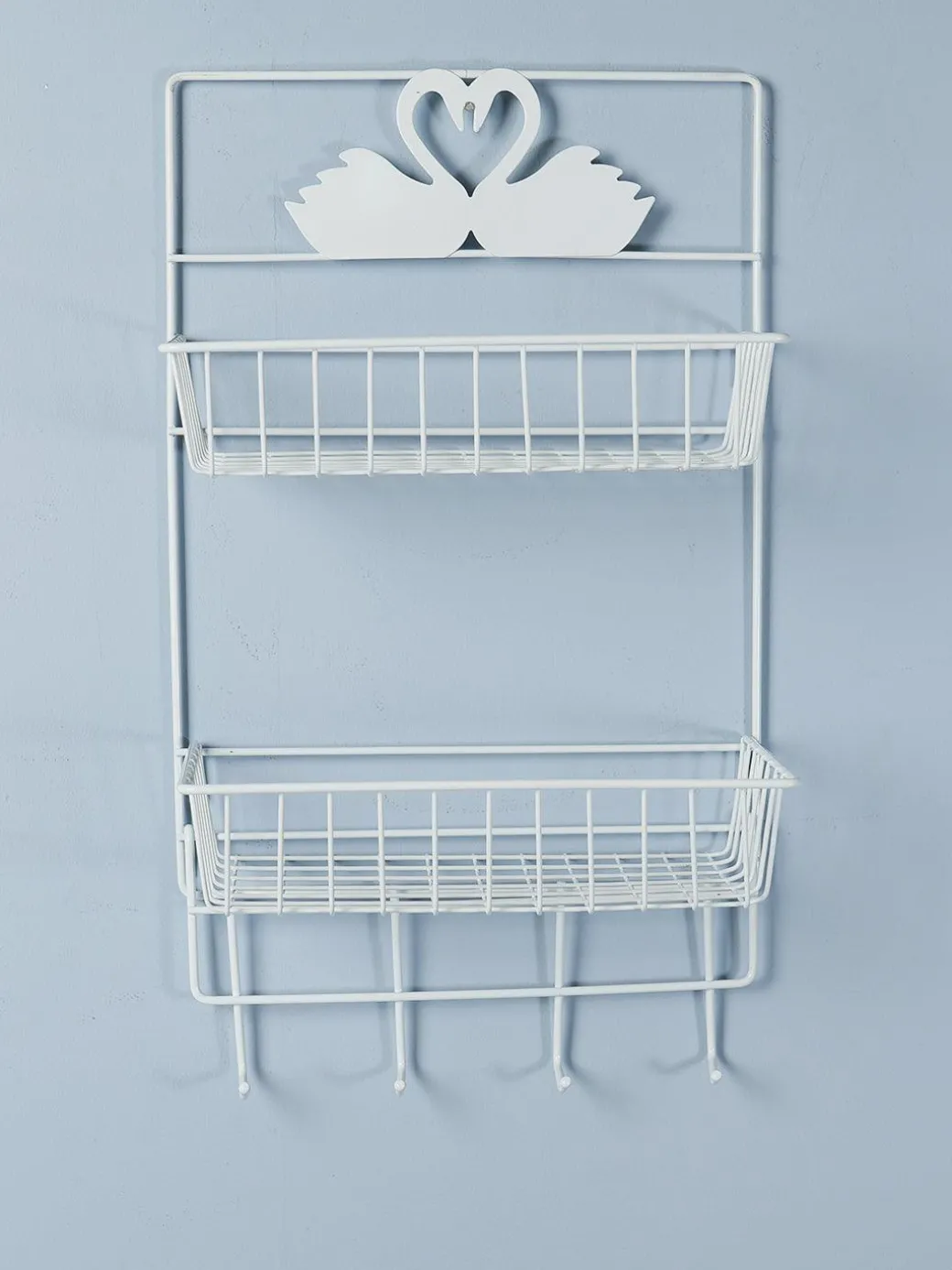 White Metal Wall Mounted Organizer & Storage