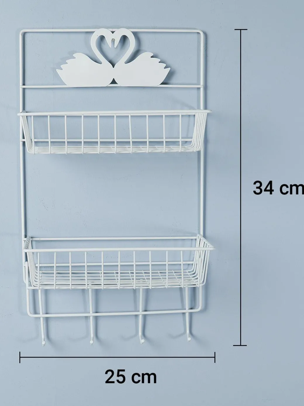 White Metal Wall Mounted Organizer & Storage
