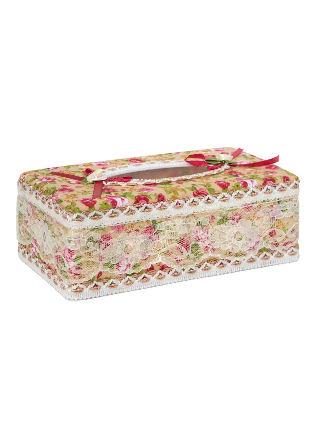 Yellow & Pink Tissue Box - 22.4 X 12.4 X 8.3Cm